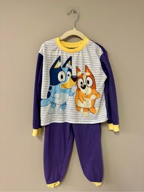 BLUEY🐾  Cartoon Pajama Set with Yellow Trim